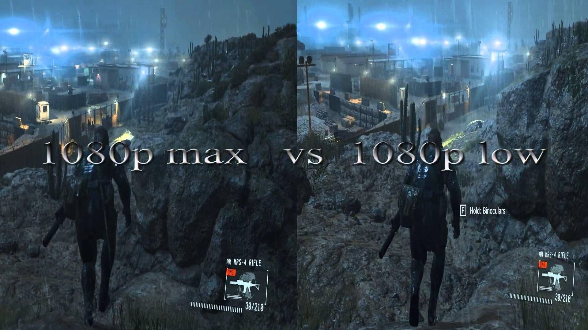 Metal Gear Solid V Ground Zeroes vs 4K VSR vs low vs max