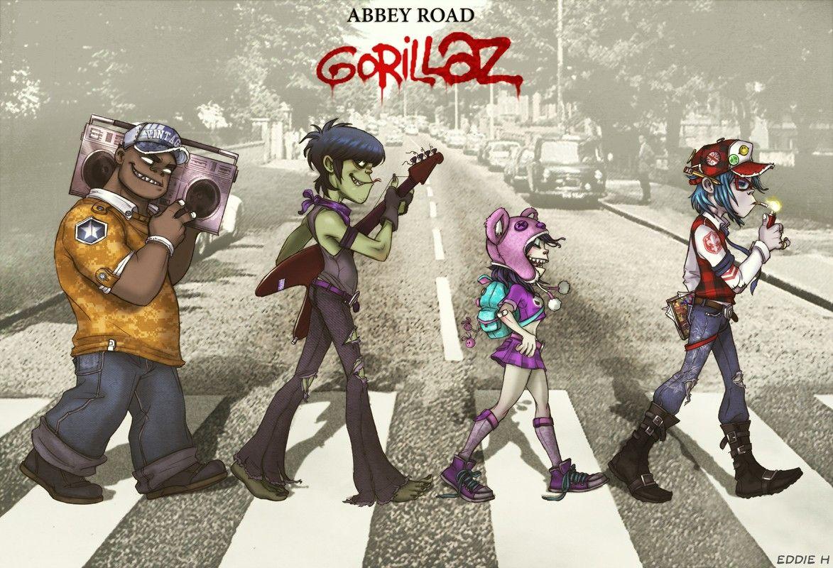 Gorillaz and The beatles Abbey Road Full HD wallpaper 1952