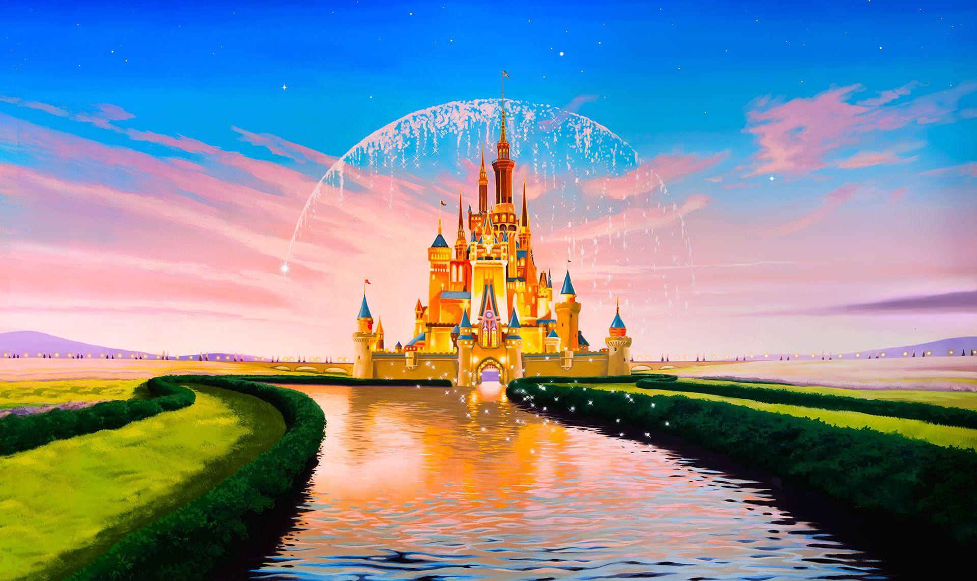 Twilight Castle in the style of Disney new wallpaper available #disney # wallpaper #murals. Disney desktop wallpaper, Disney background, Disney wallpaper