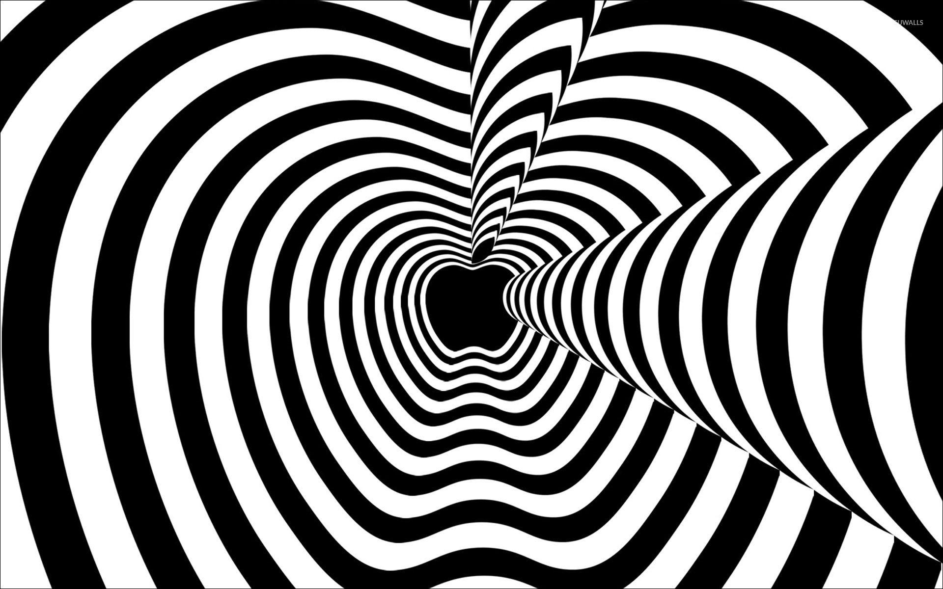 Hypnotic black and white Apple wallpaper wallpaper