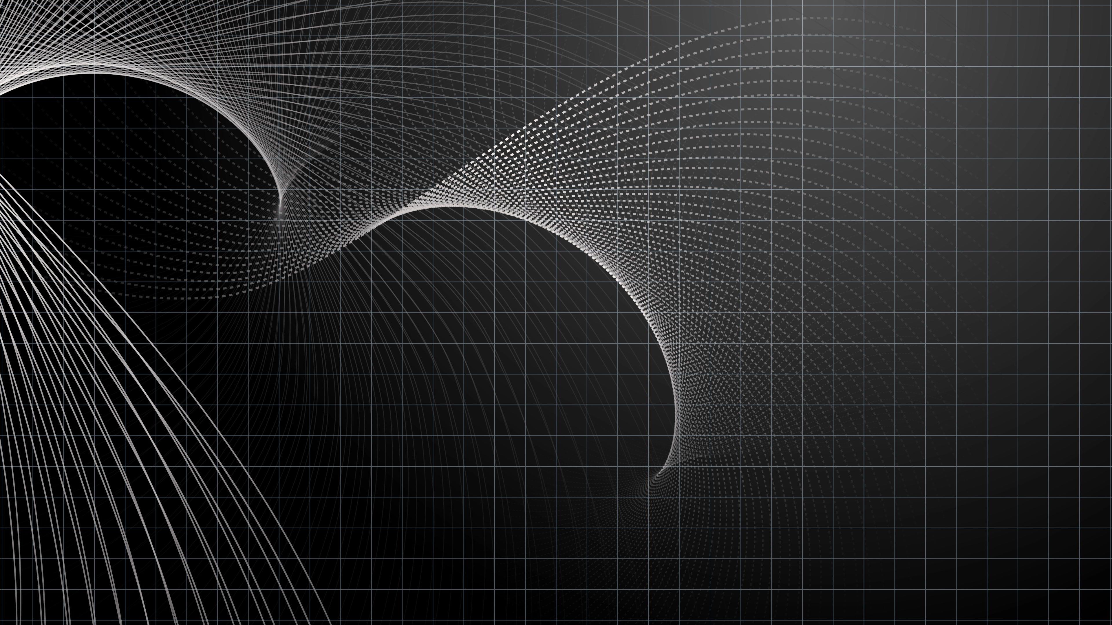 Video: Abstract geometric dark gray background with moving curves