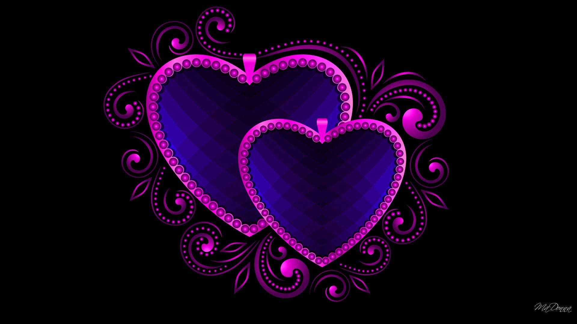 Purple and Blue Hearts