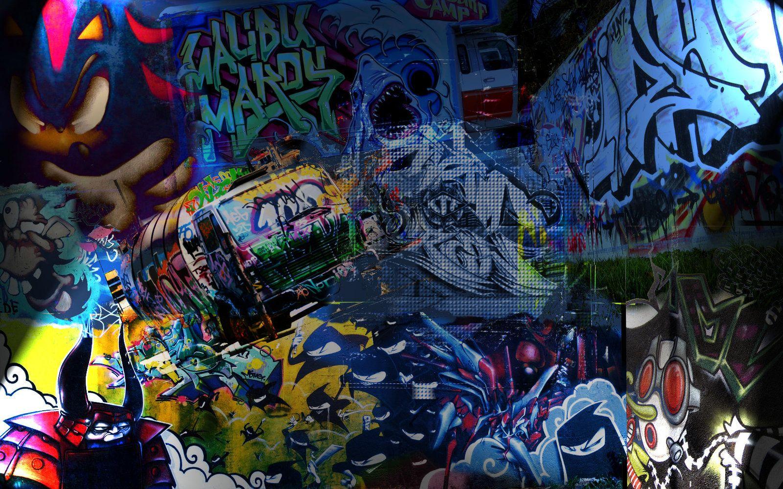 blue 3d graffiti wallpapers