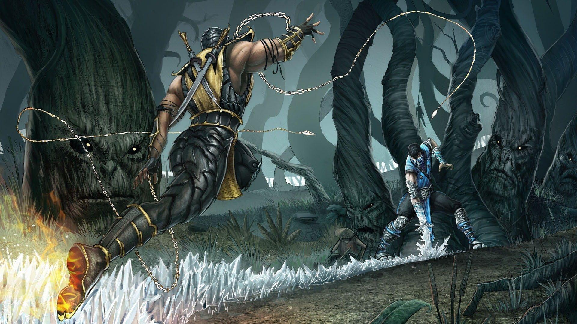 Mortal Kombat, Scorpion (character), Sub Zero, Scorpion (character) HD Wallpaper