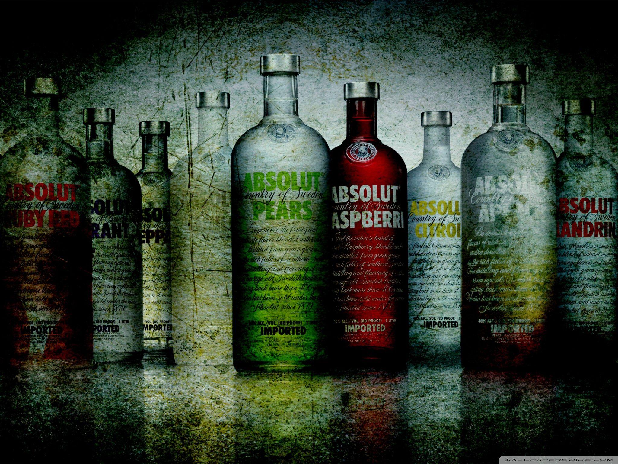 Absolut Vodka Bottles Grunge ❤ 4K HD Desktop Wallpaper for 4K Ultra