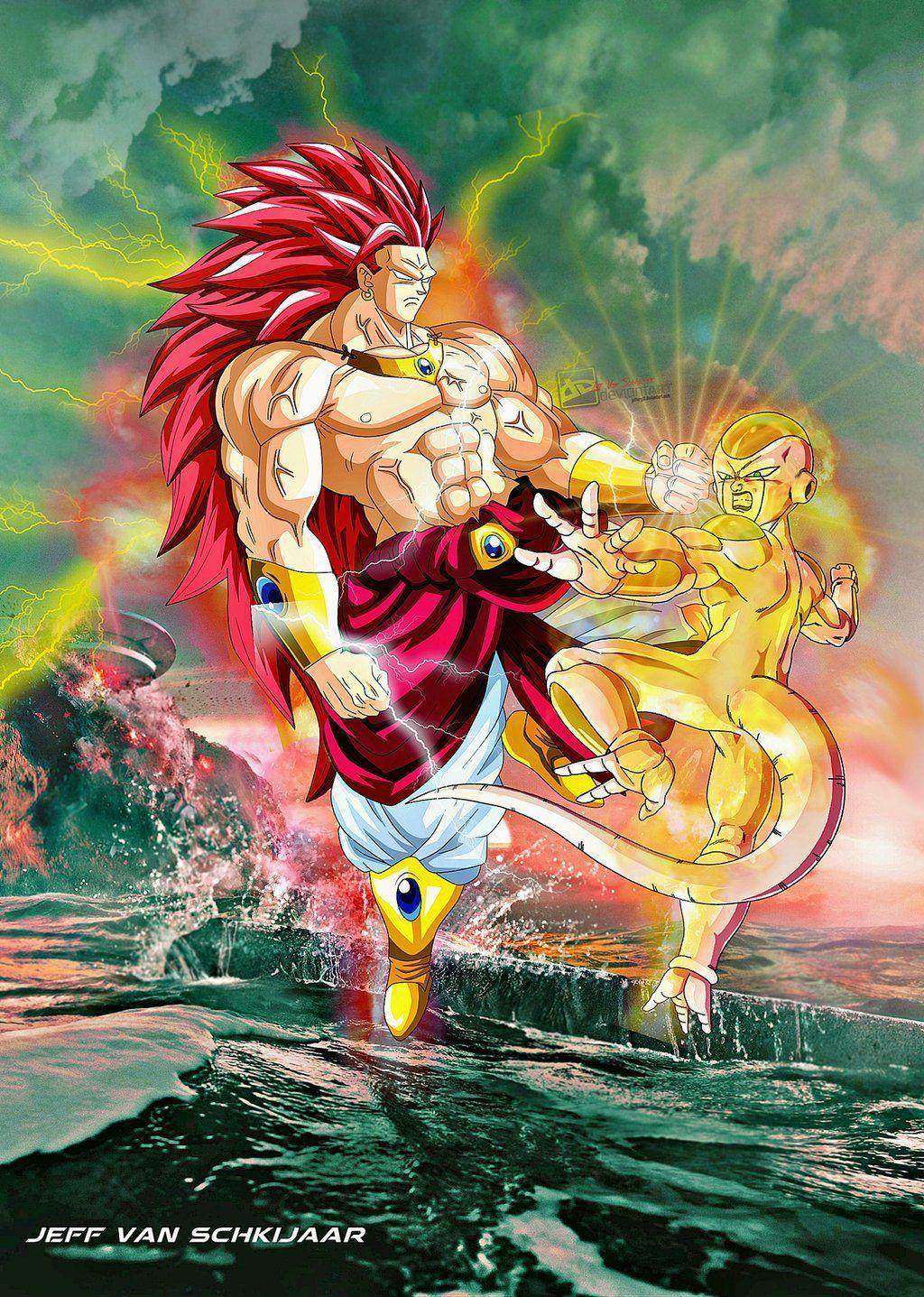Broly Super Saiyan God 2 vs New Revived Frieza