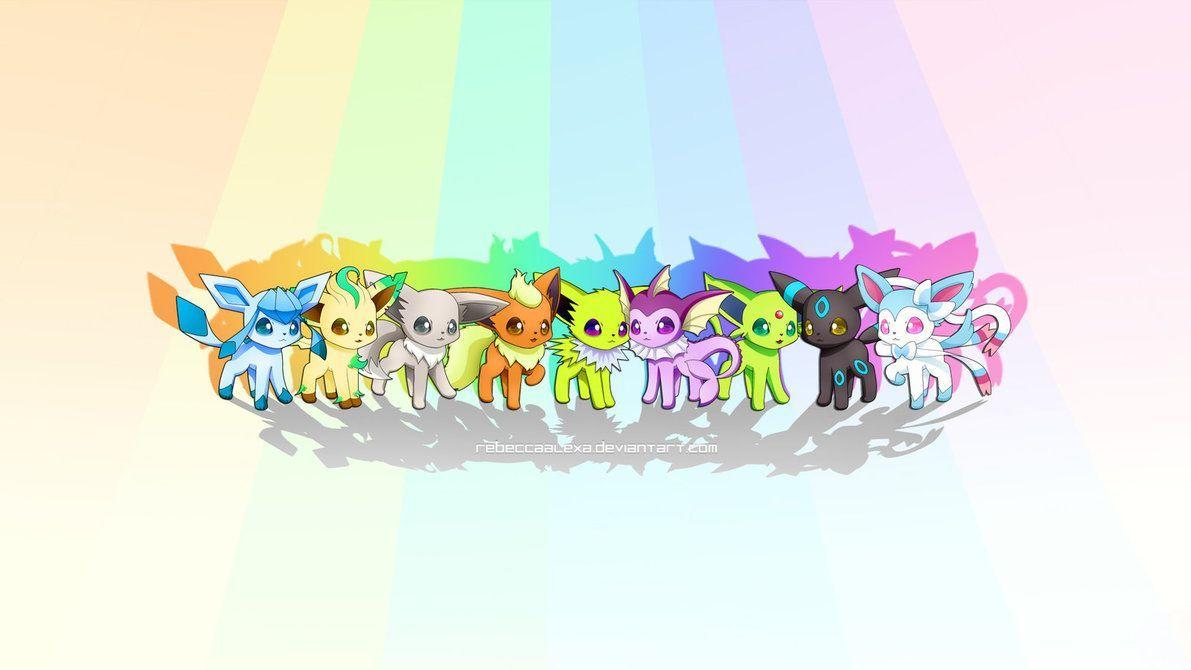 Shiny Eeveelution Collection Wallpaper. Eeveelutions, Pokemon eeveelutions, Eeveelutions wallpaper