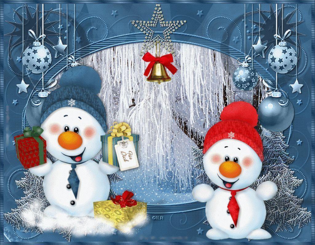 snowmen. Happy Christmas Snowmen Wallpaper