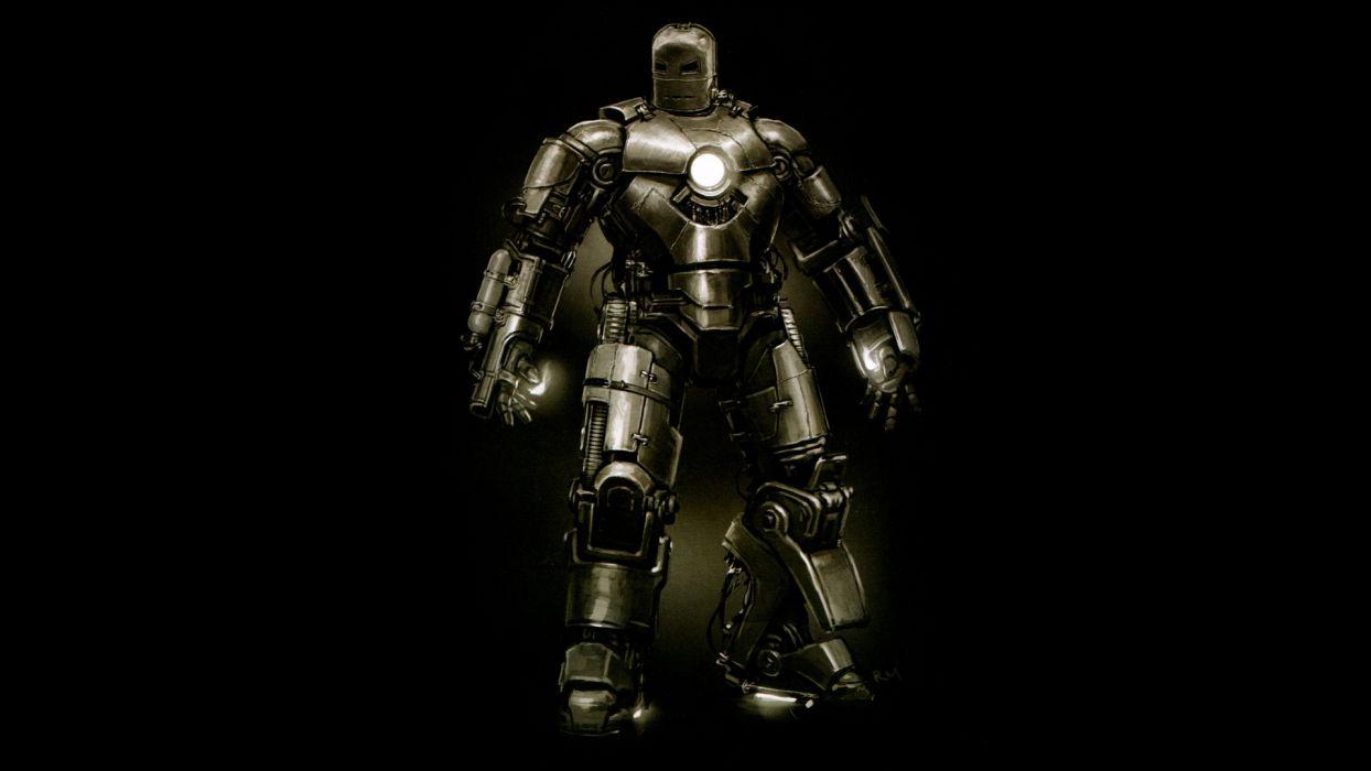 Iron Man suit superheroes mark Marvel Comics black background Mark I