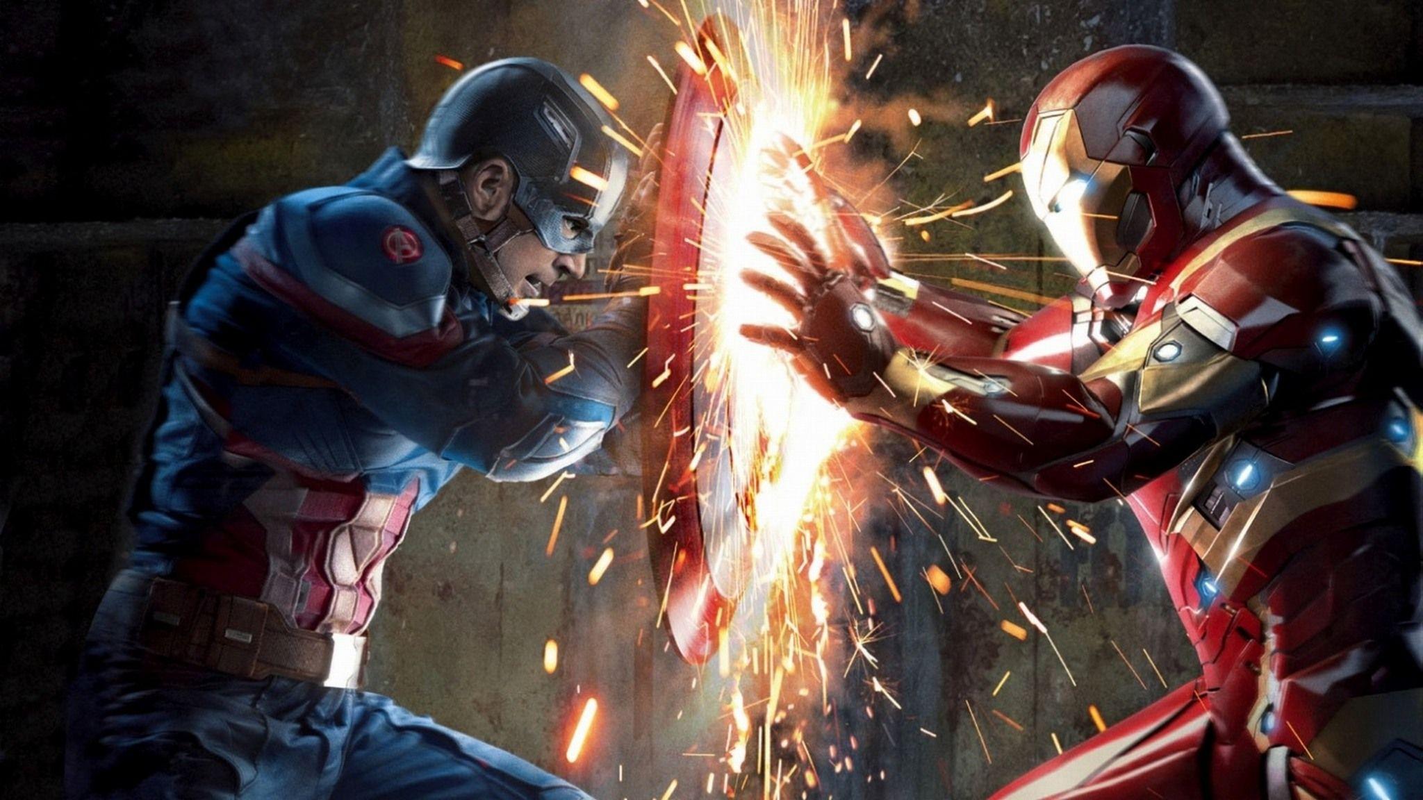 Captain America Vs Iron Man Civil War 2048x1152 Resolution