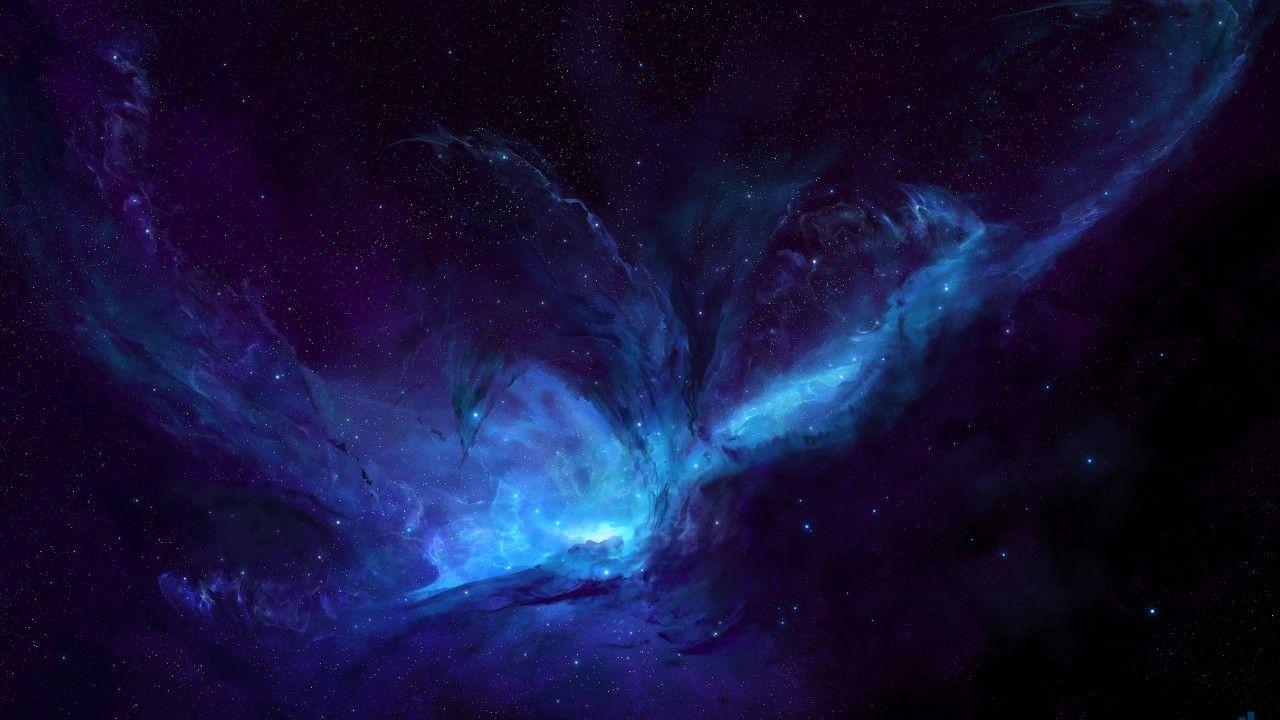 Wallpaper Nebula, Dark space, Blue Space, Deep, HD, Space