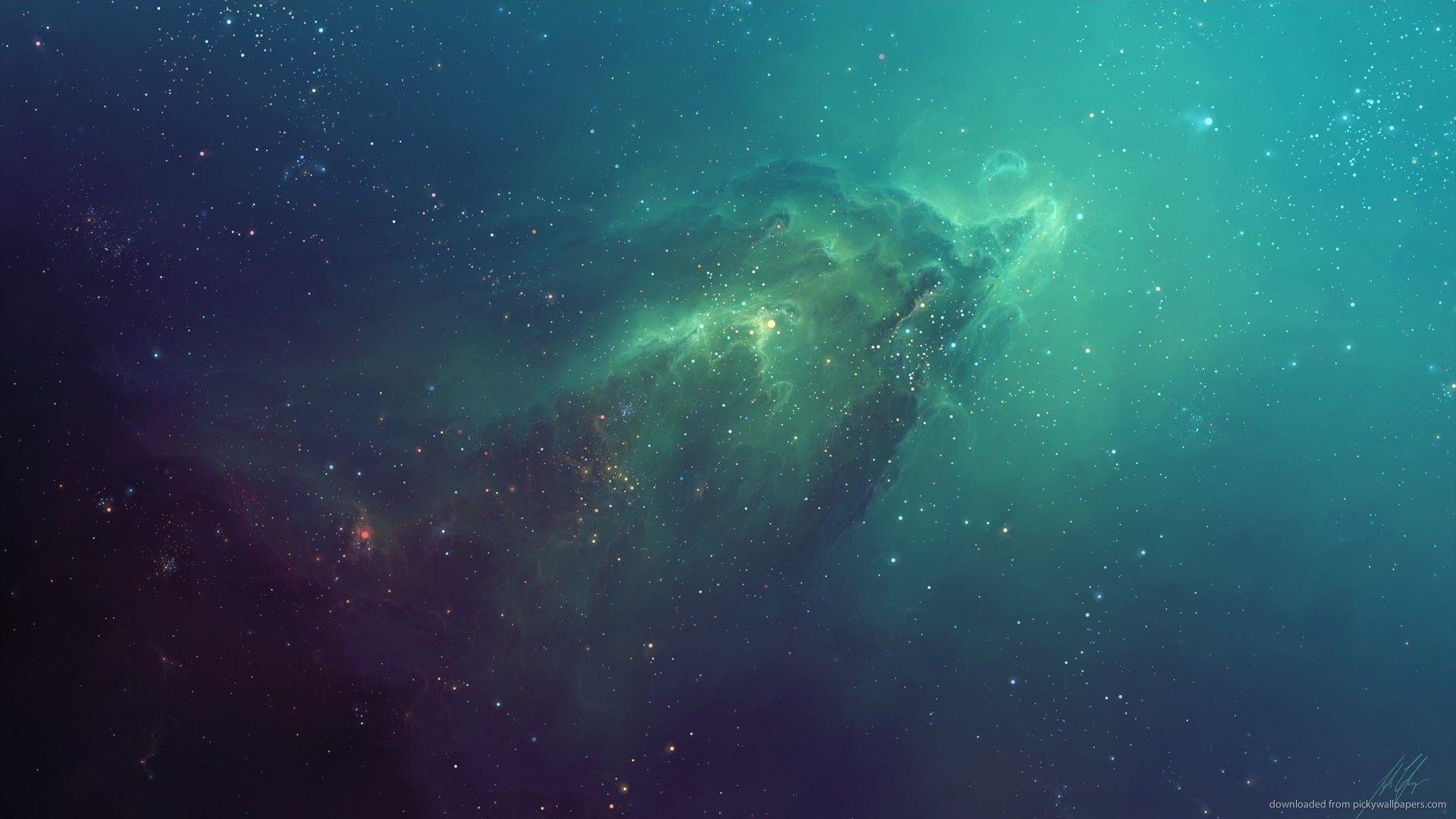 Space Wallpaper 1920x1080 Nebula Cyan Space Nebula