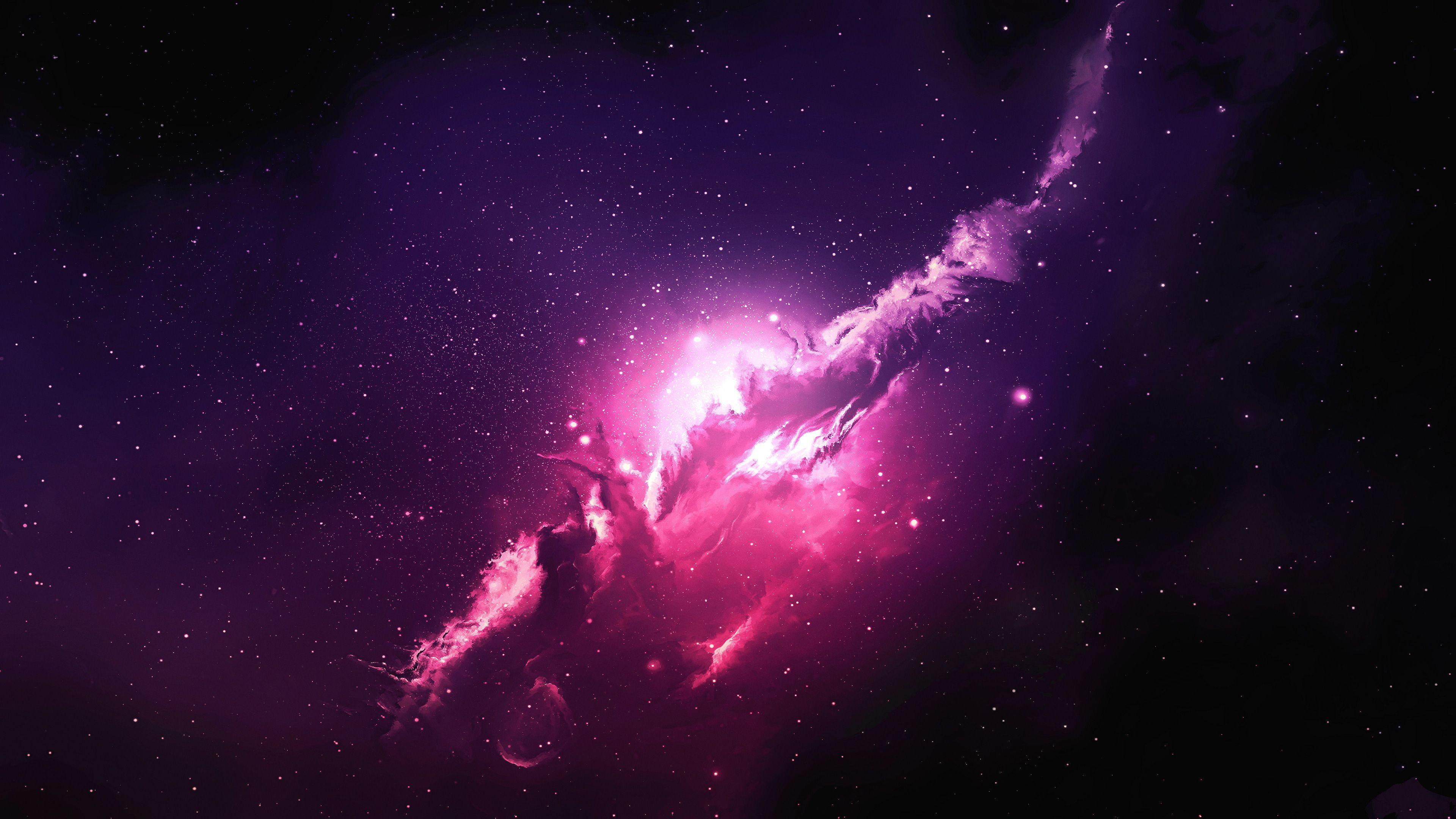 Wallpaper Nebula, Pink, Galaxy, Stars, 4K, Space,. Wallpaper for iPhone, Android, Mobile and Desktop