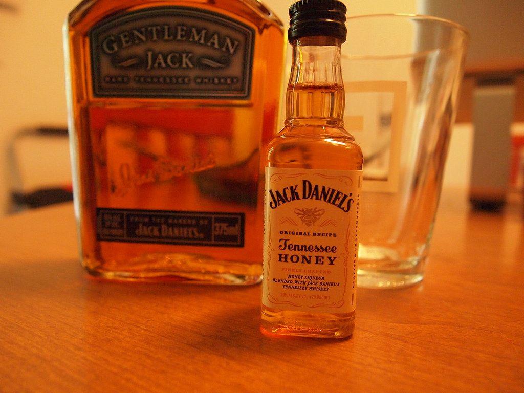 Jack Daniels Gentleman Jack & Honey Whiskey bottles