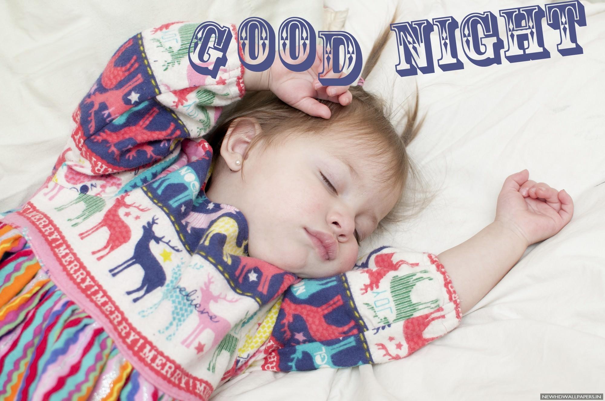 good night with cute baby HD wallpaper (9) Sayings