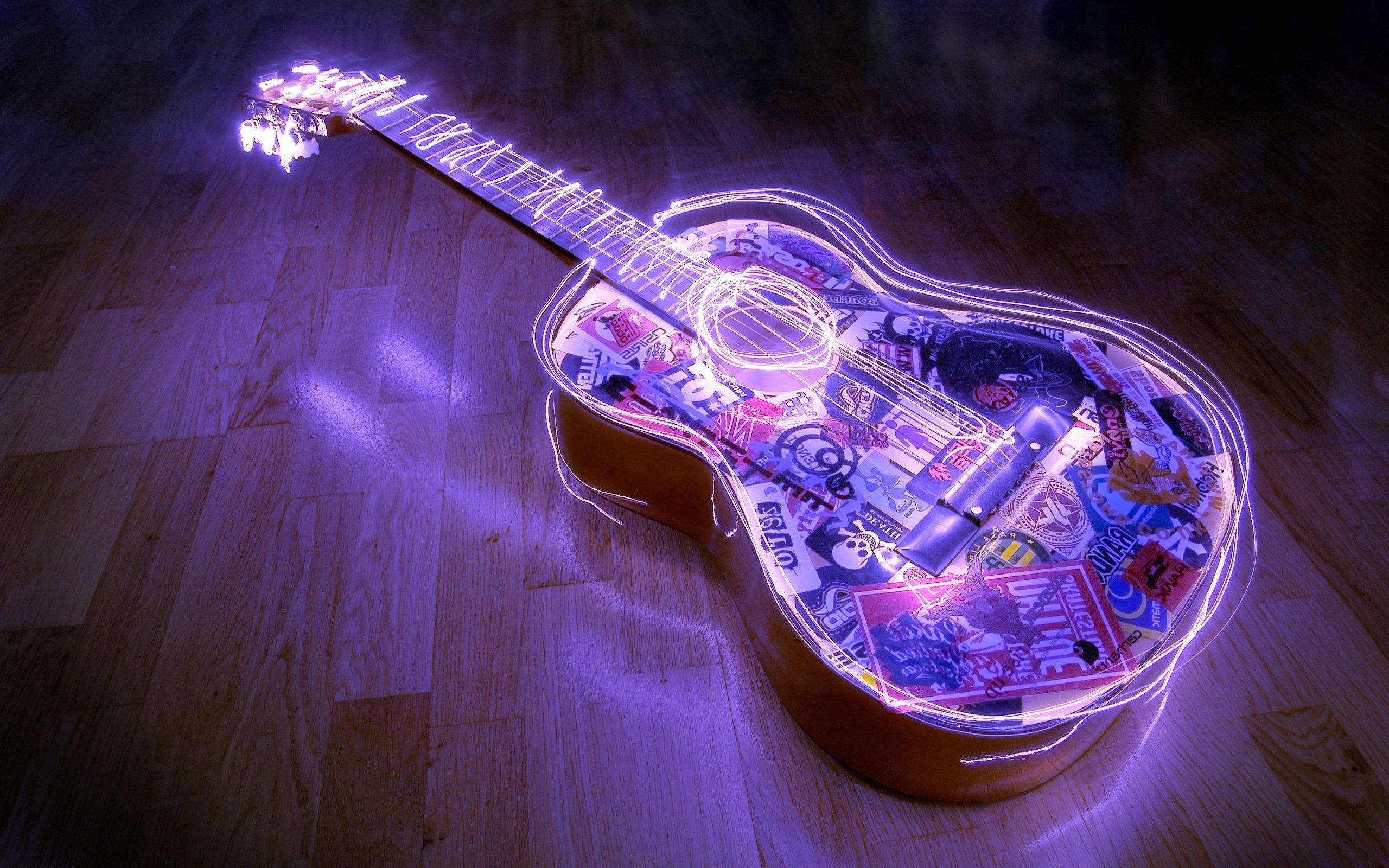 Cool Purple Guitar HD Desktop Wallpaper, Instagram photo, Background