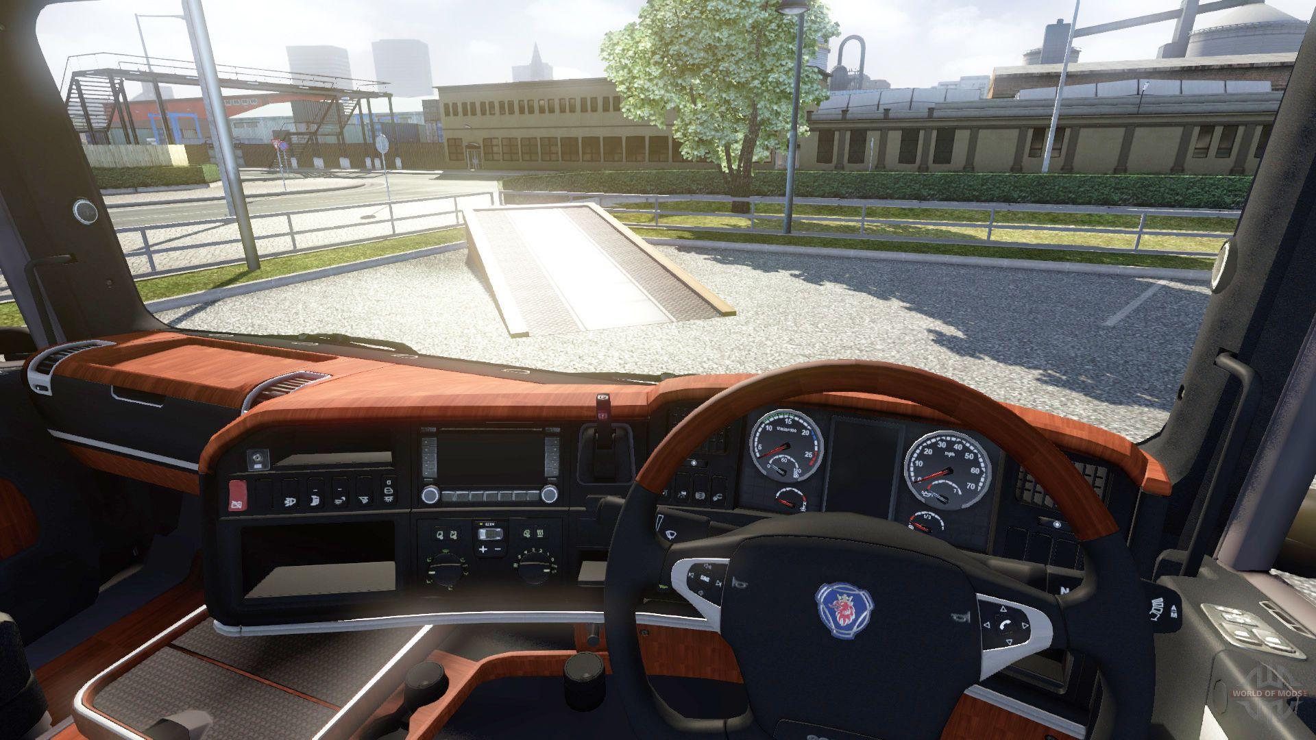 Interior For Scania Wood For Euro Truck Simulator 2