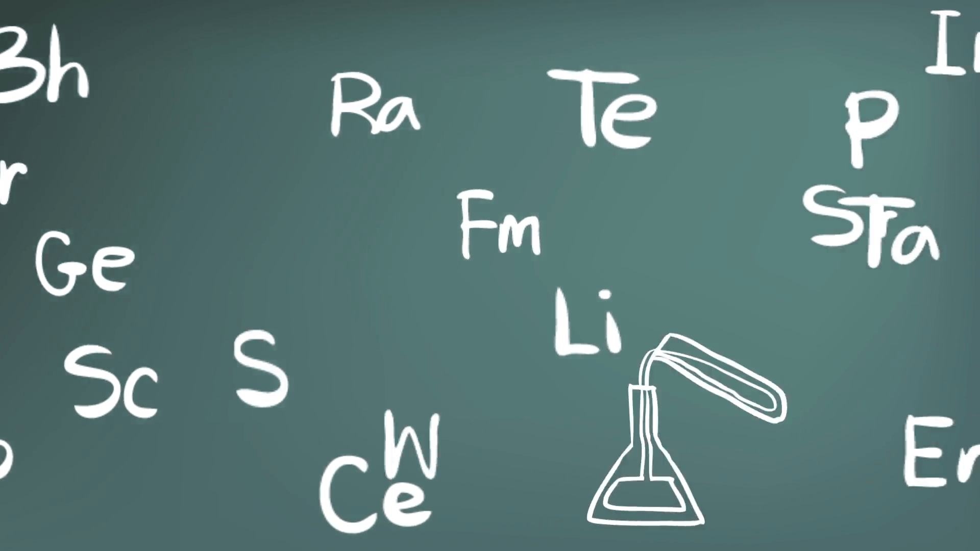 Animation of chemistry element in the Periodic table theory formula