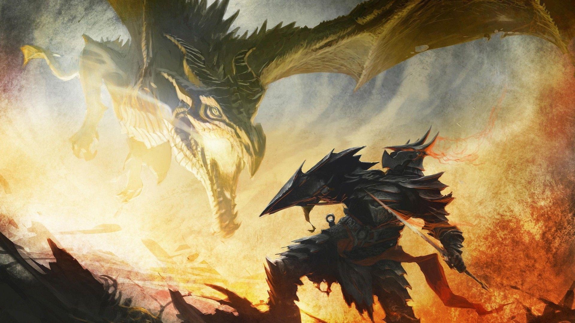 The Elder Scrolls V: Skyrim, Alduin, Dragonborn Wallpaper HD