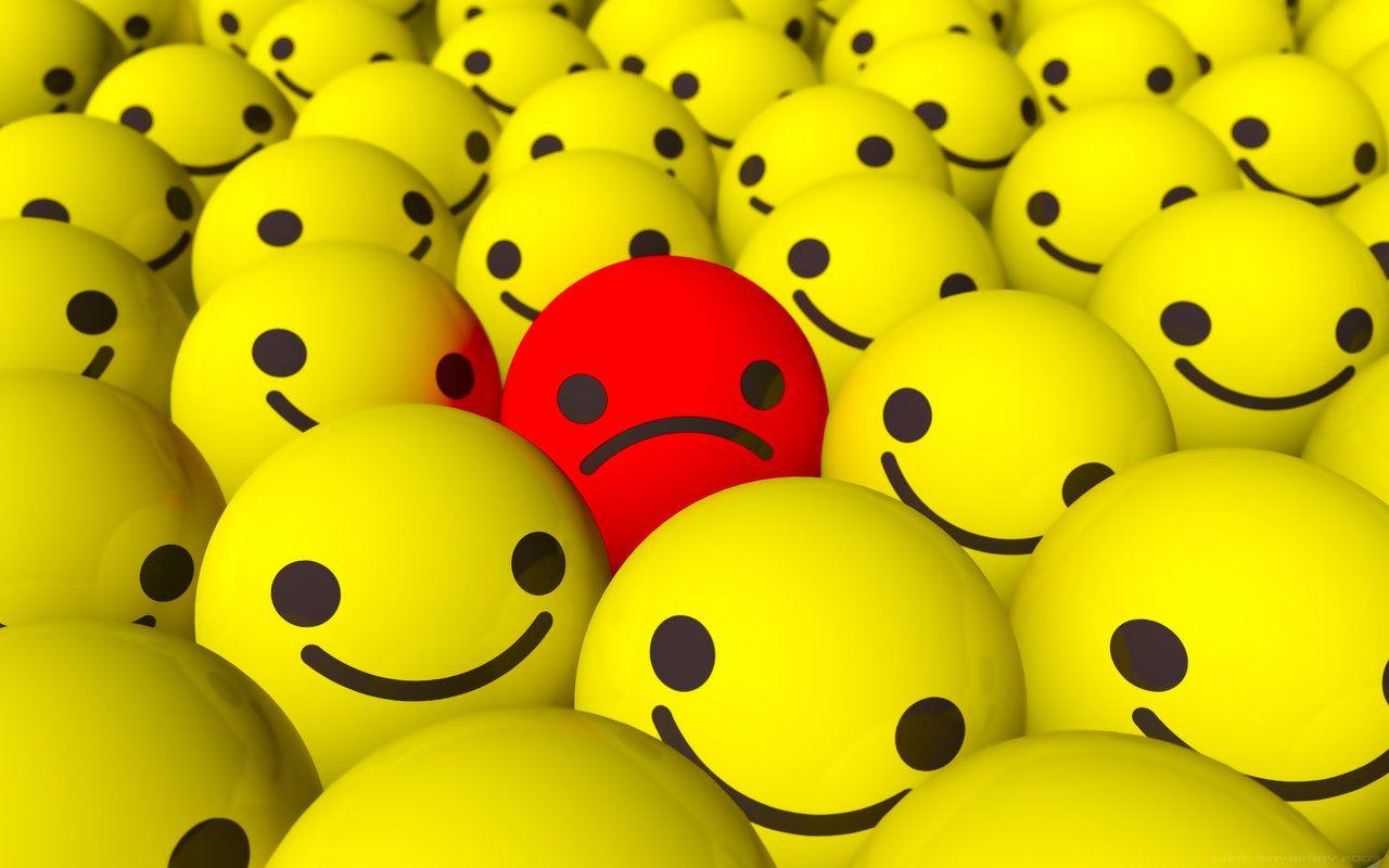 Emo Sad Smiley Wallpaper
