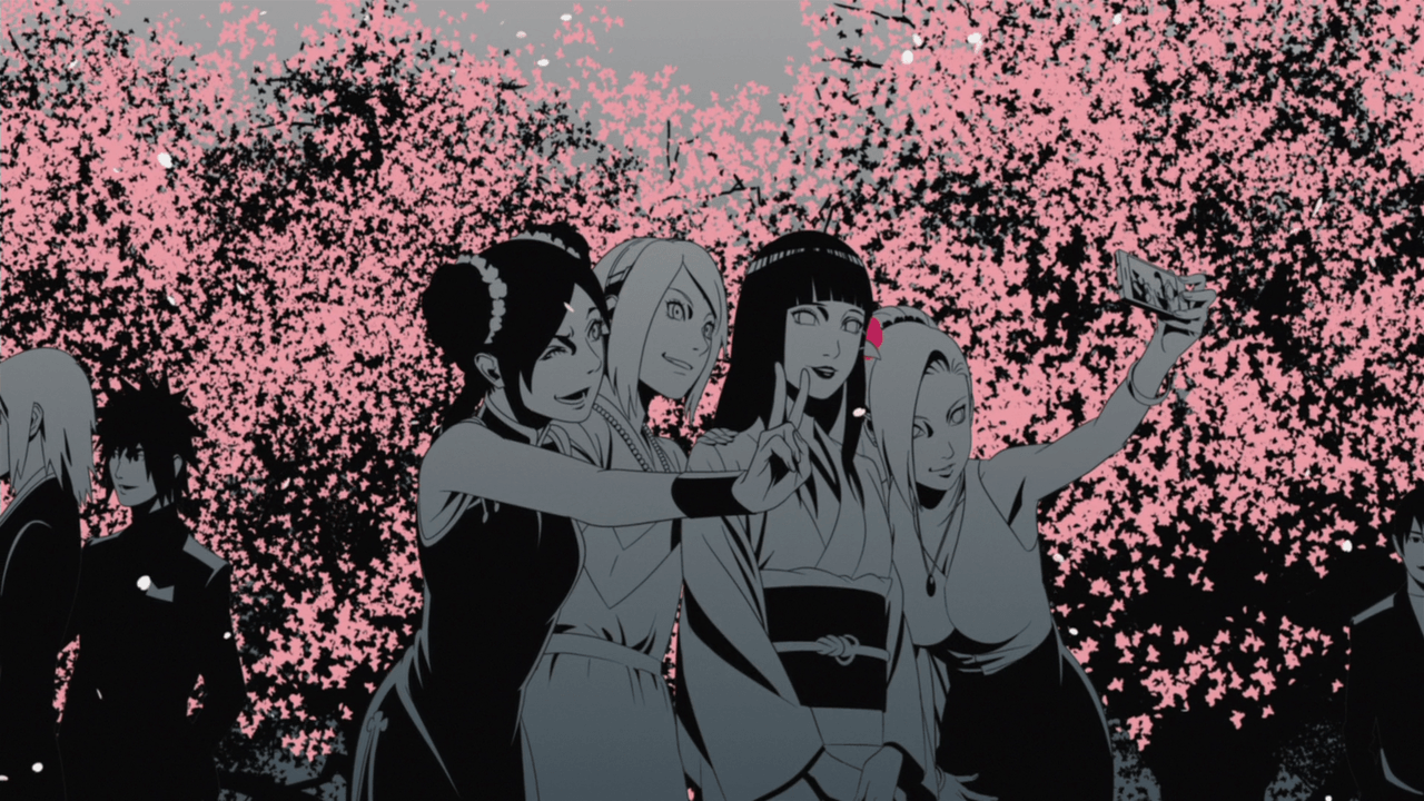 Sakura, Ino, and Tenten at Hinata's wedding.png. Japanese