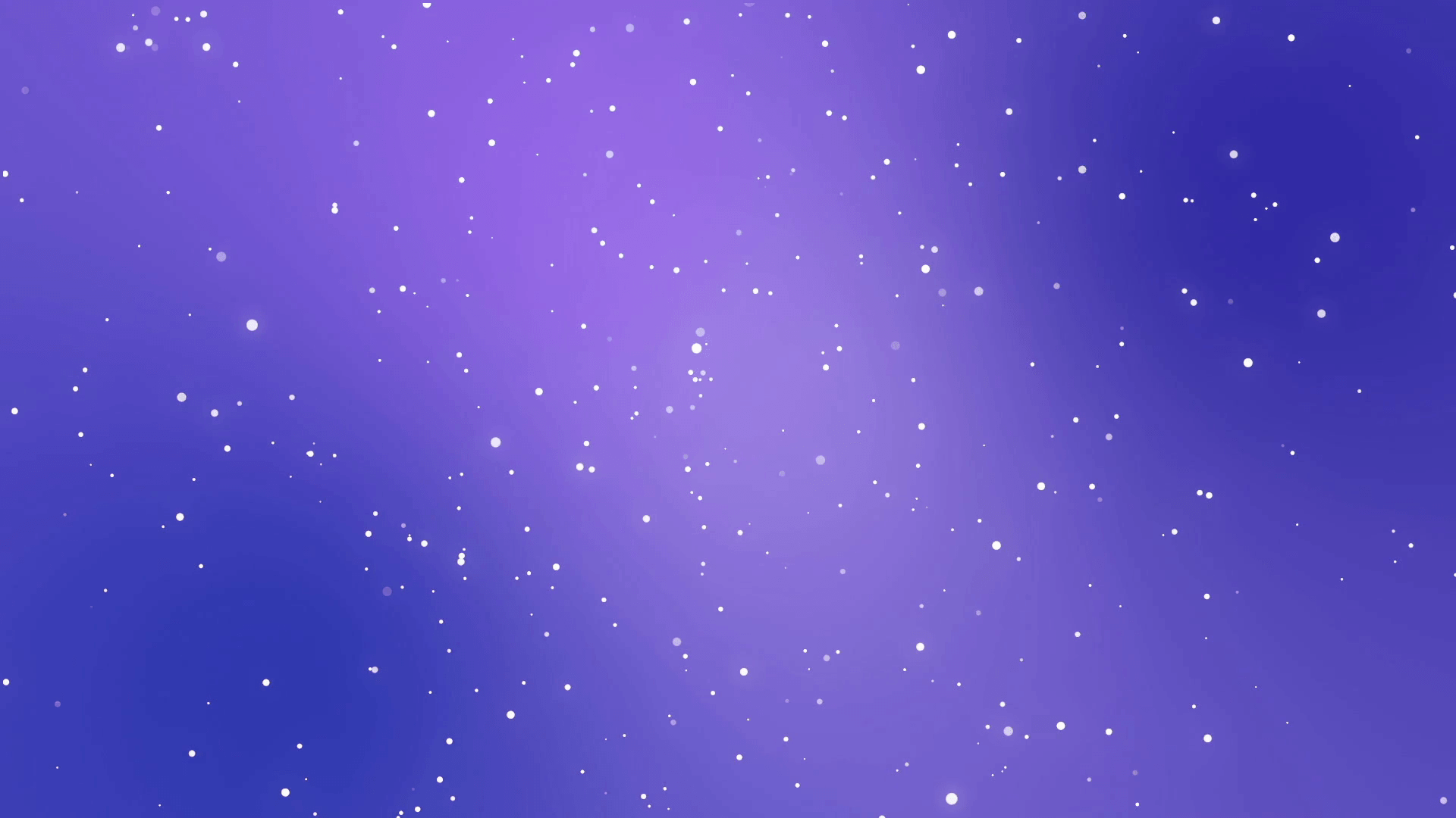 Starry night sky animation with light particles flickering on purple