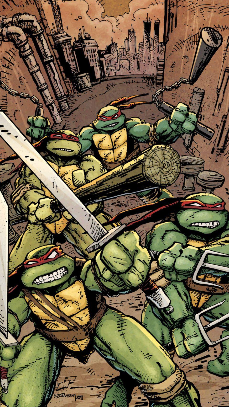 Teenage Mutant Ninja Turtles Idw Comic Iphone Wallpaper Laser Time