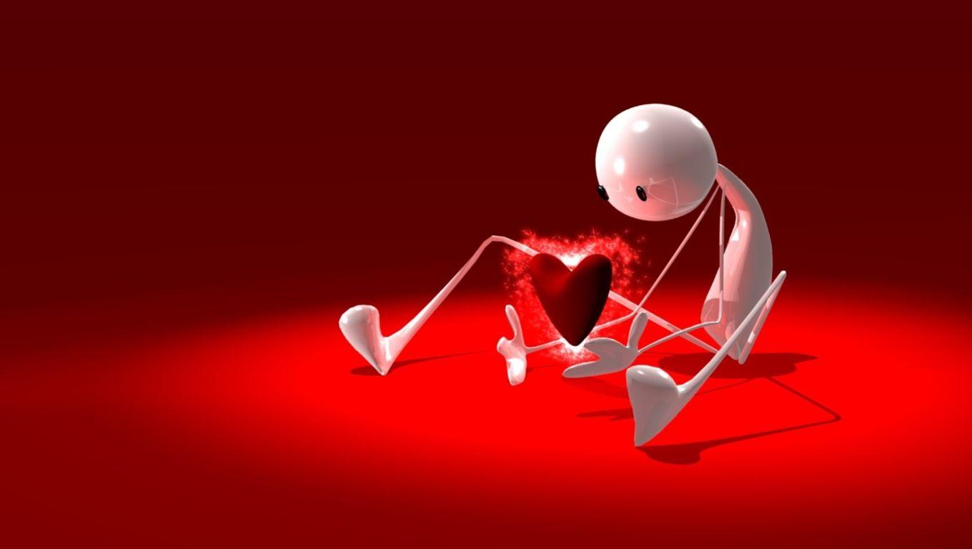 animated broken heart desktop red wallpaper full screen HD