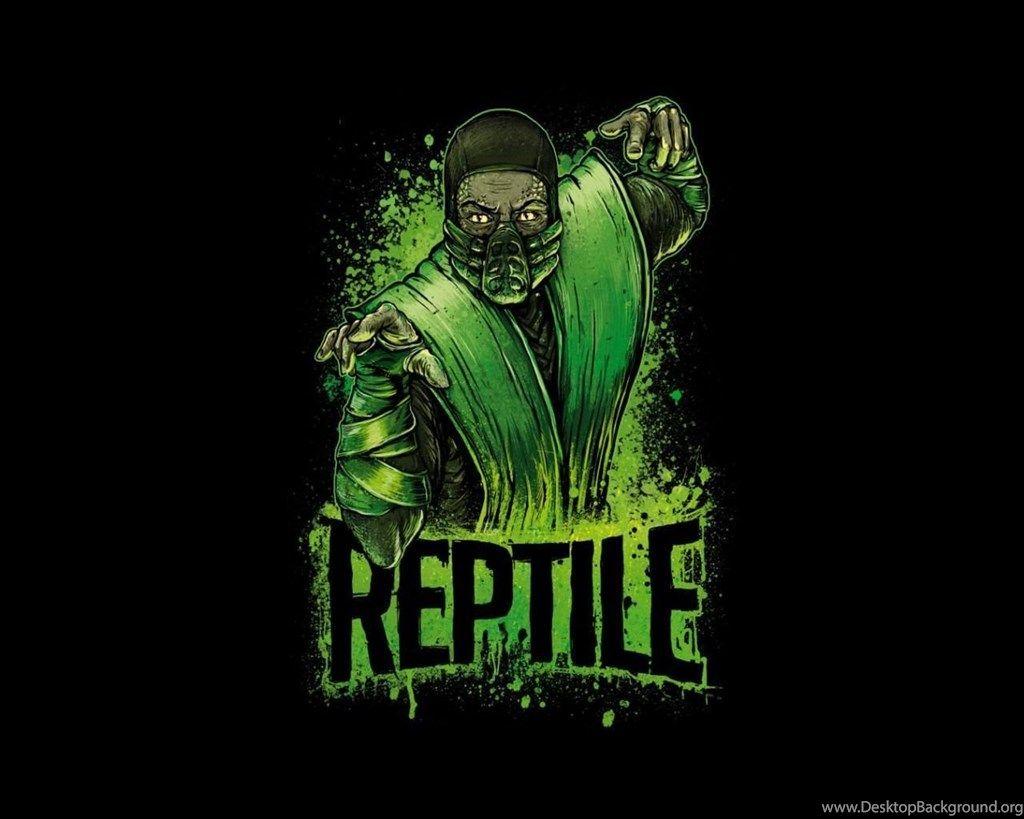 Download Wallpaper Mortal Kombat, Reptile, Art, Fighter, Ninja