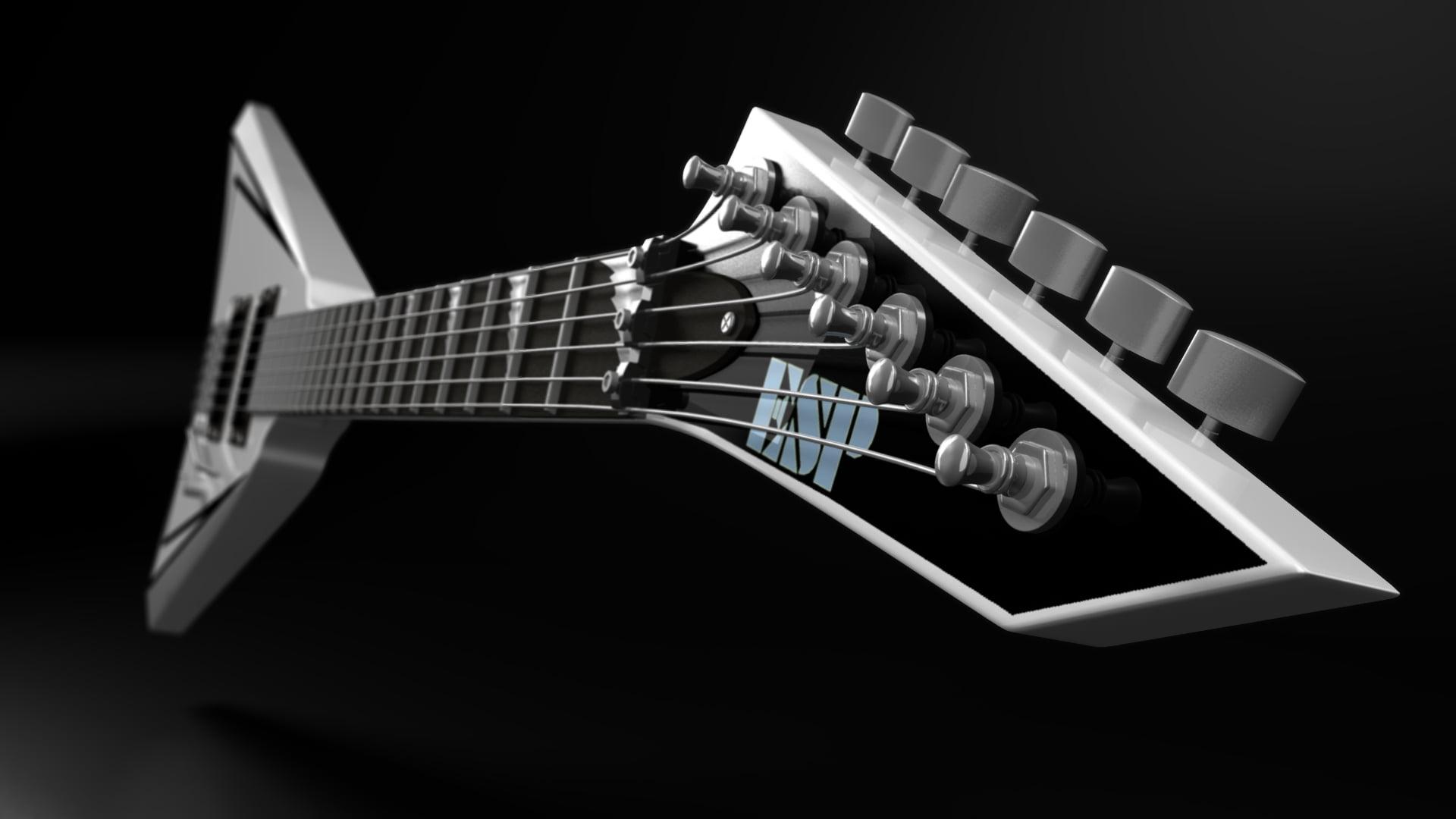 Gray ESP flying V electric guitar HD wallpaper