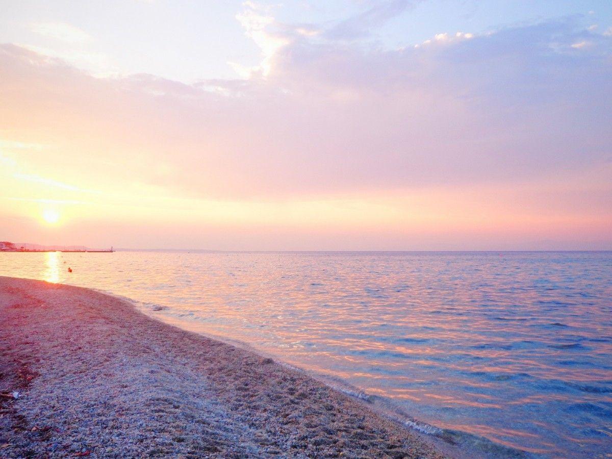 Macbook Wallpaper Sunset New Ocean Beach Pink Sunset Greece Desktop