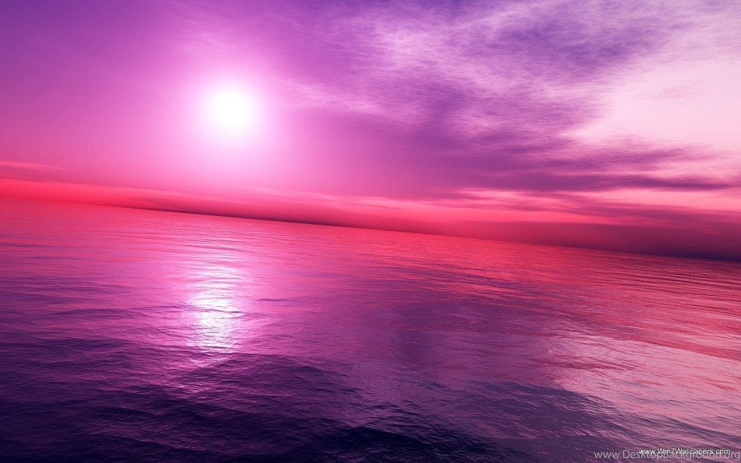 Pink Sunset Wallpaper Desktop Background