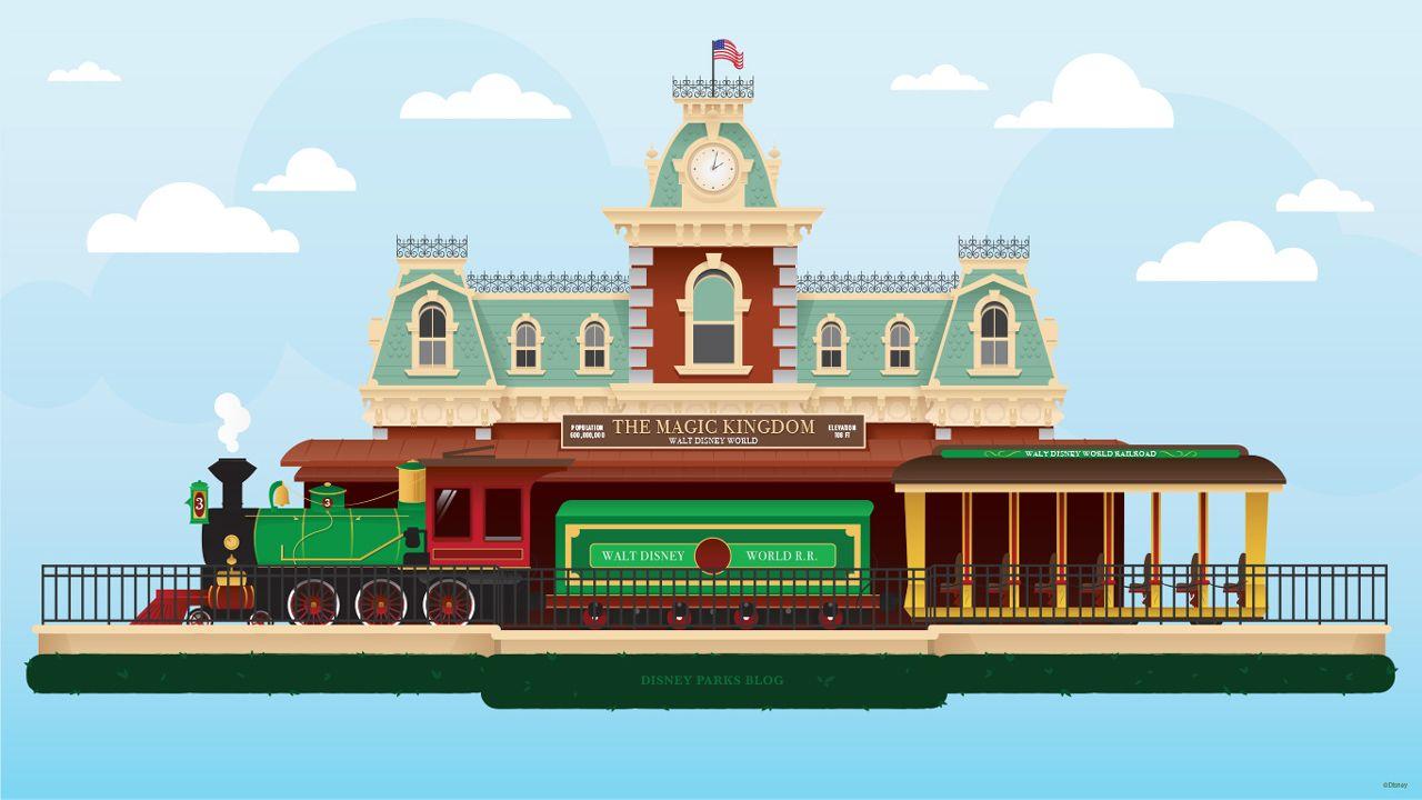 45th Anniversary Wallpaper: Walt Disney World Railroad Train Station