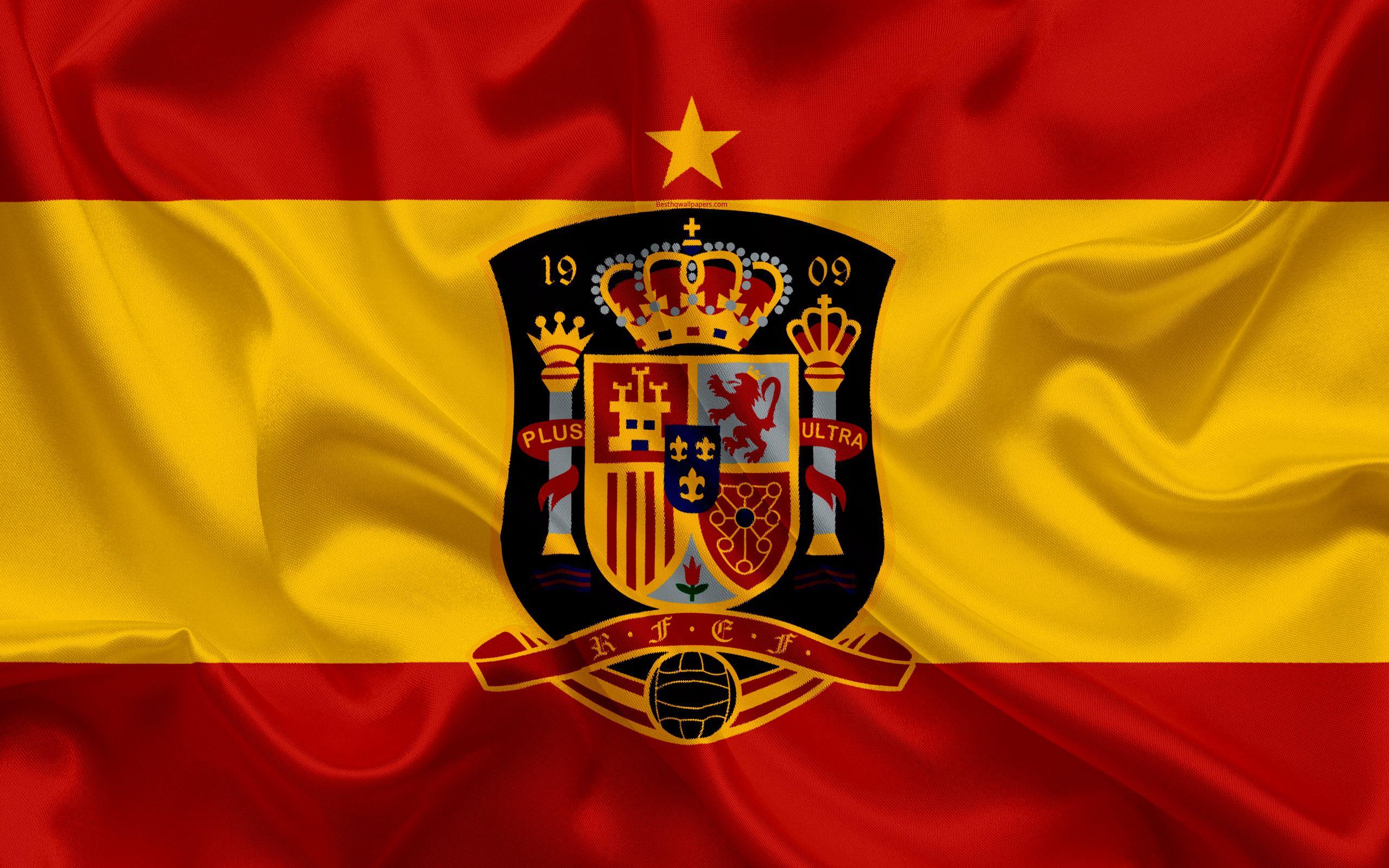 Download wallpaper Spain national football team, emblem, logo