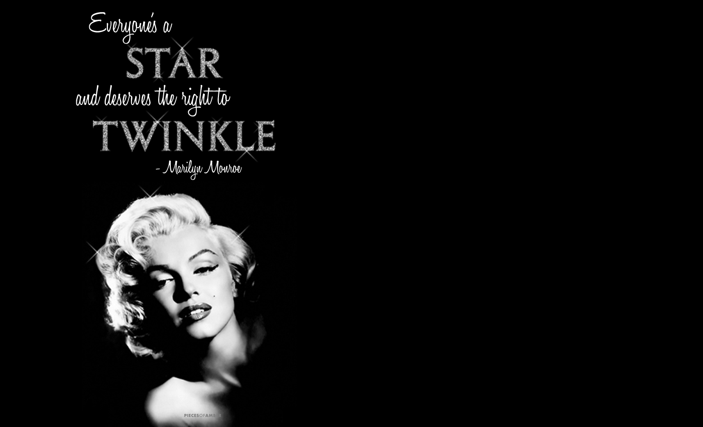 Marilyn Monroe gif quote on background