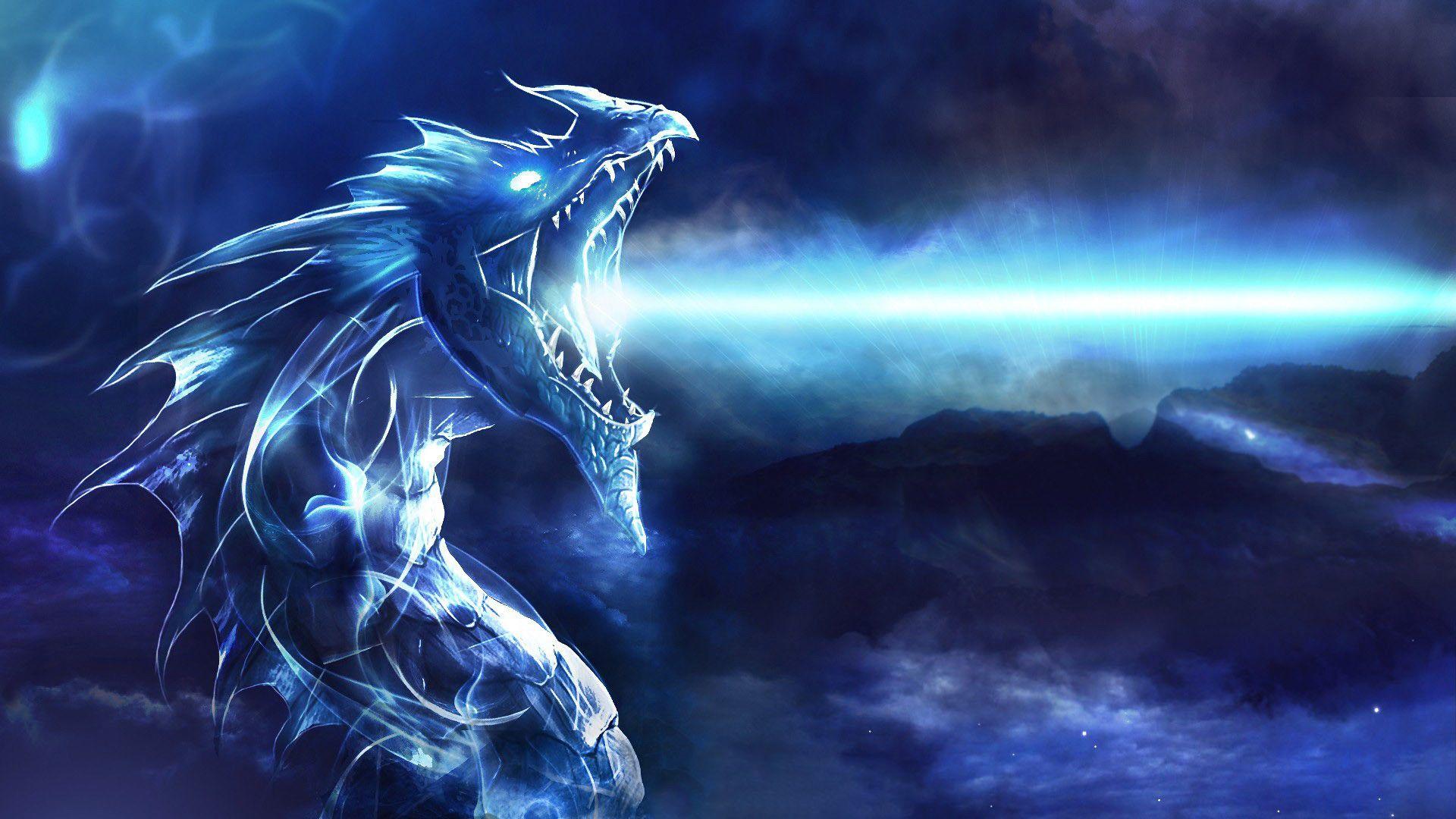 Cool Blue Dragon Wallpaper