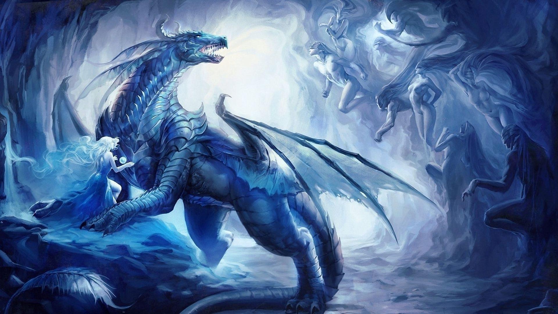 Cool Blue Dragon Wallpaper