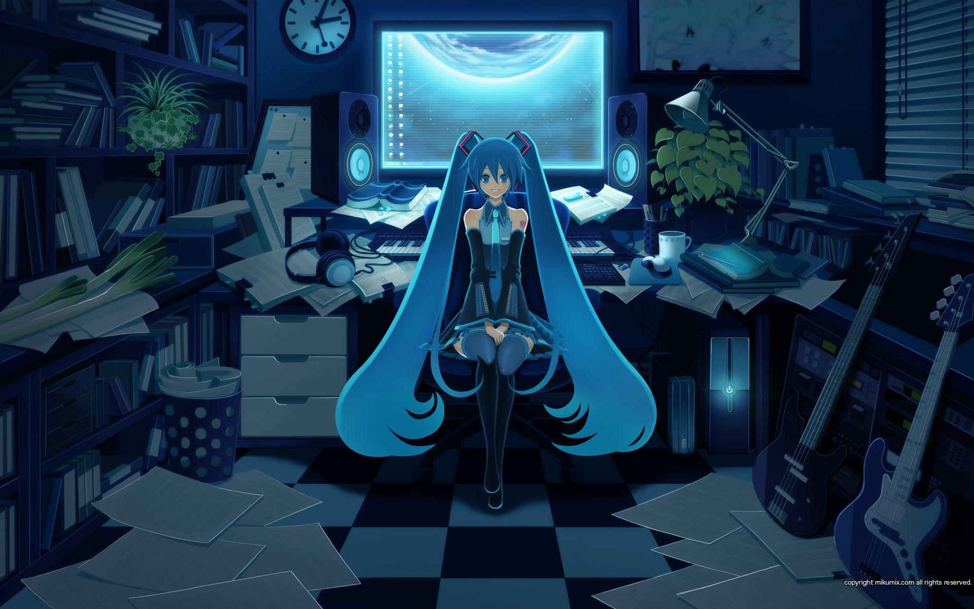 Anime Gamer Girl Background Wallpaper 21372