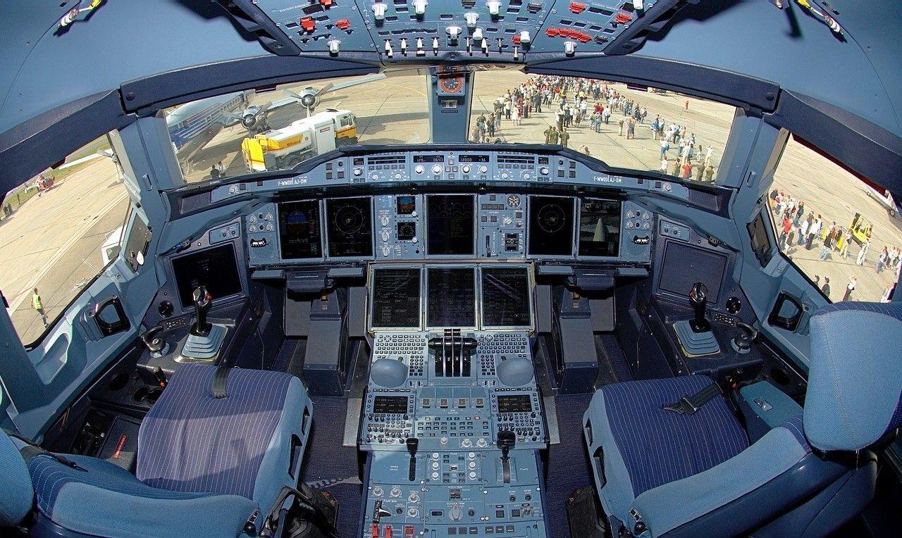 Airbus A380 Cockpit At Night Airbus A380 Cockpit At Night