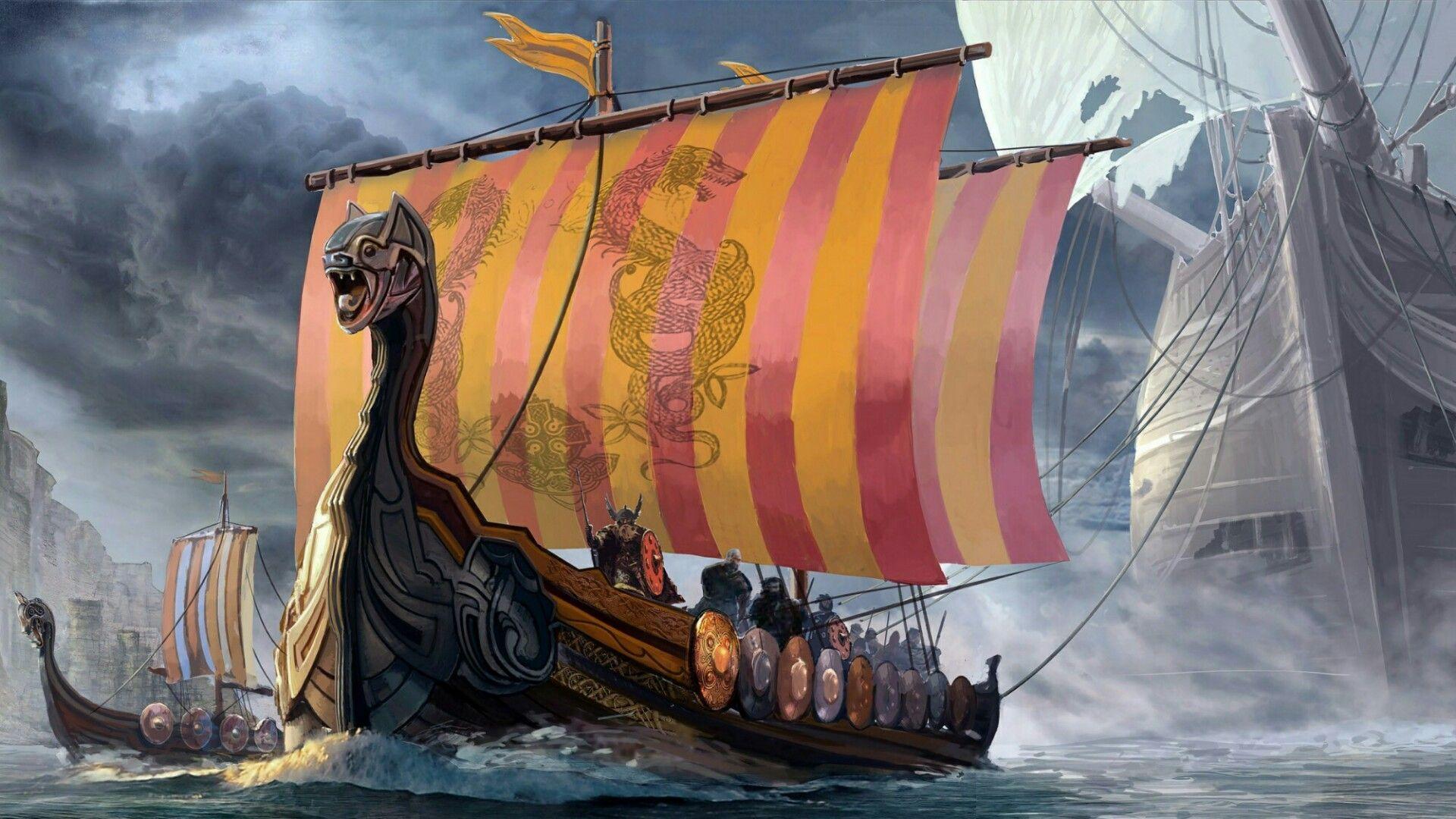 Viking Dragon Ships Artwork Wallpaper. Wallpaper Studio 10. Tens
