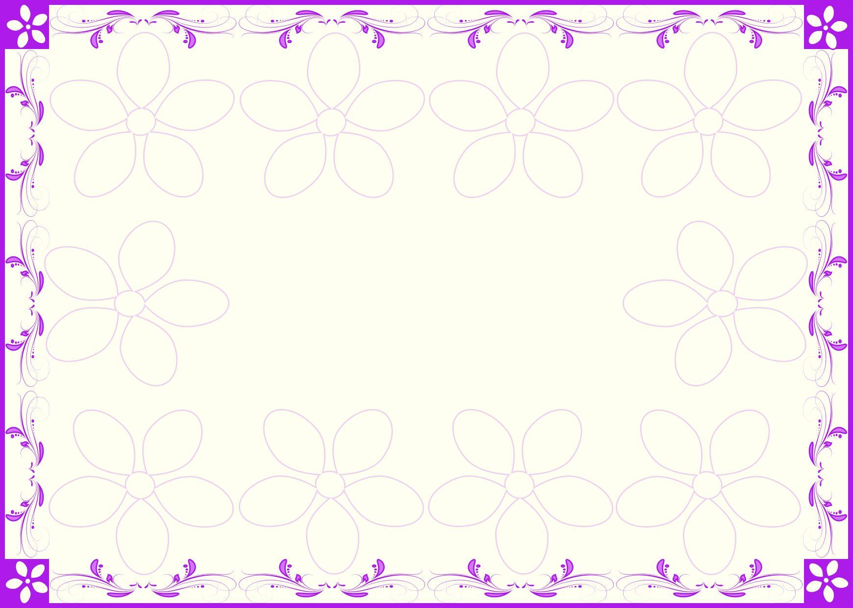 Violet Floral Frame Background