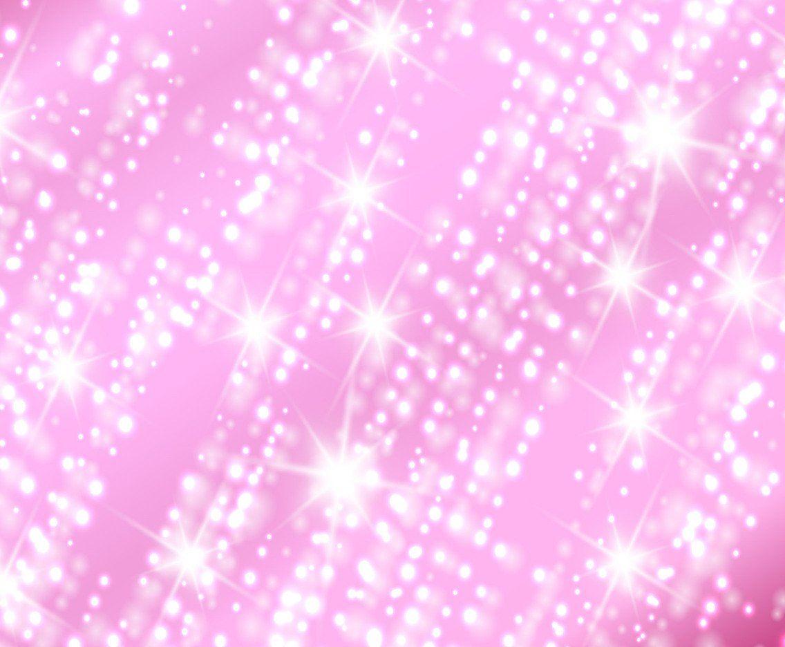 Vector Pink Sparkles Background With Glow Stars Vector Art