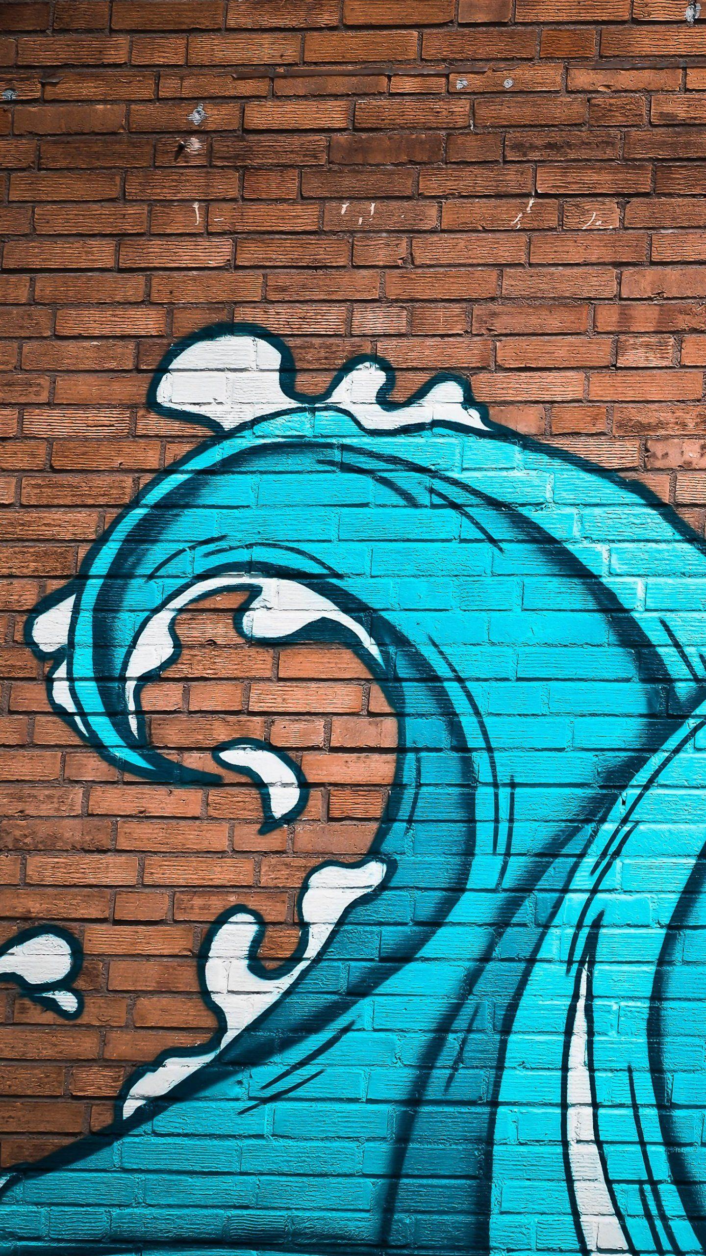 Ocean Waves Street Art Wallpaper, Android & Desktop Background