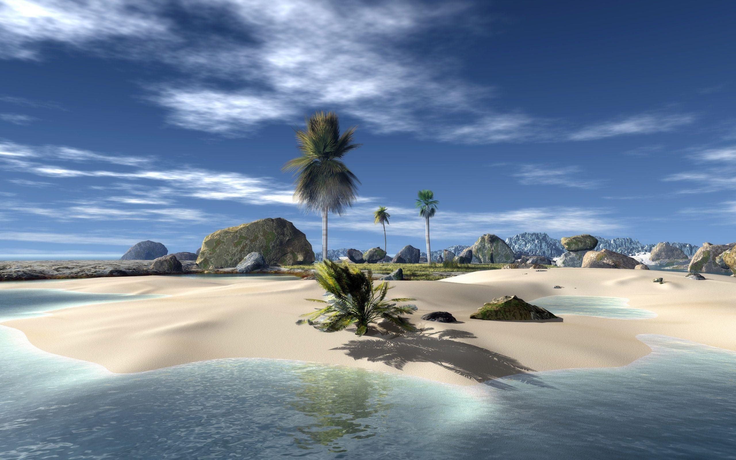 Desktop Intracom Page With Sea Beache HD 3D Photo For Pc Beach Scane