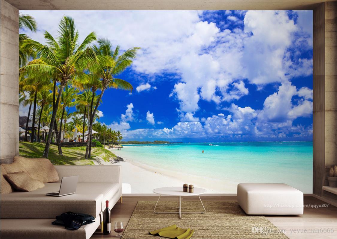 Photo Wallpaper Customized Beach Sea View Wallpaper For Walls 3 D