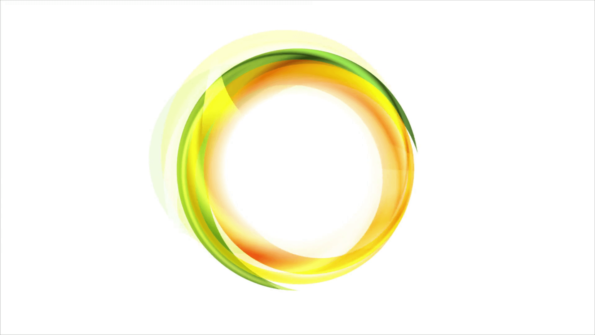 Concept bright orange and green corporate ring circle motion