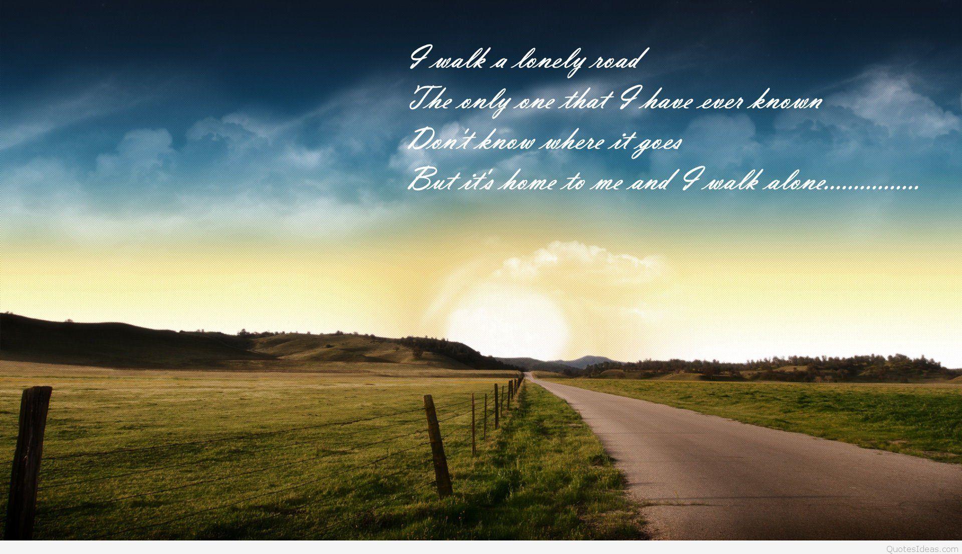 Cute HD sad alone wallpaper with quote