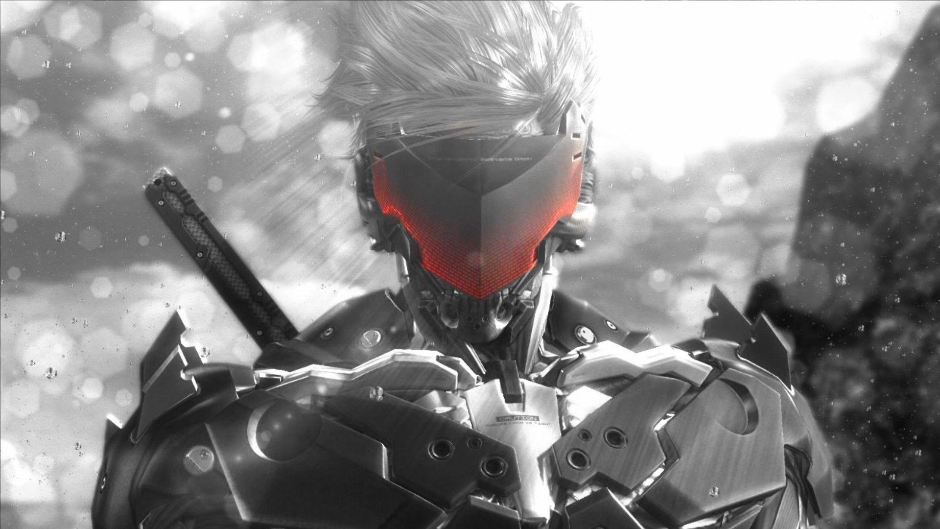 Metal Gear Rising: Revengeance, Raiden, Ninja robots, Sword, Glowing, Monochrome, Cyborg Wallpaper HD / Desktop and Mobile Background