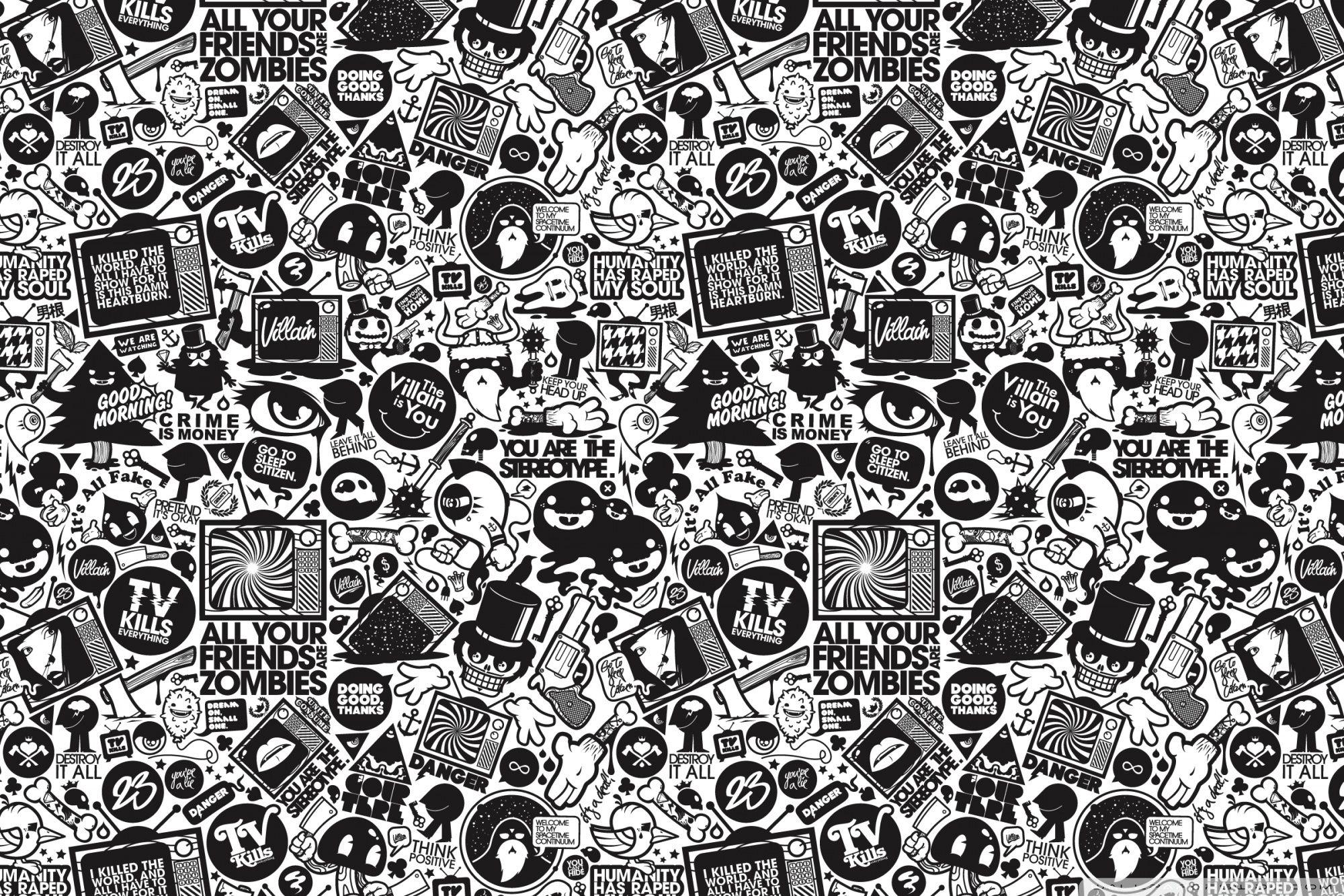 Black And White Cartoon Wallpapers - Wallpaper Cave