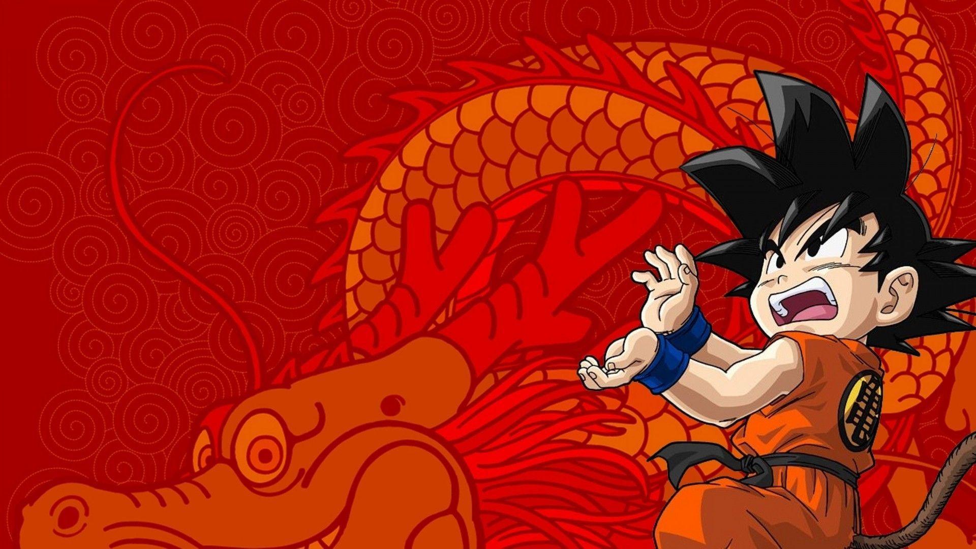 Wallpaper Kid Goku. Dragones, Mosaicos, Abstracto